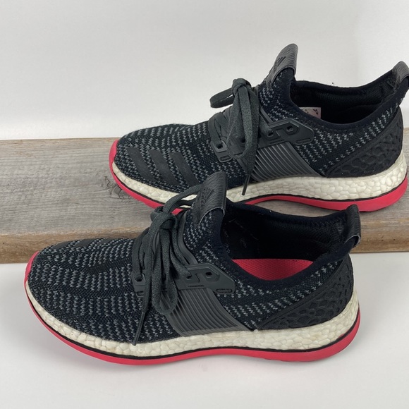 Adidas Pure Boost Black & Pink Running Shoe - Picture 10 of 15